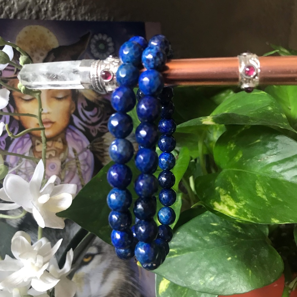 🆕 Faceted Lapis lazuli crystal/gemstone bracelet